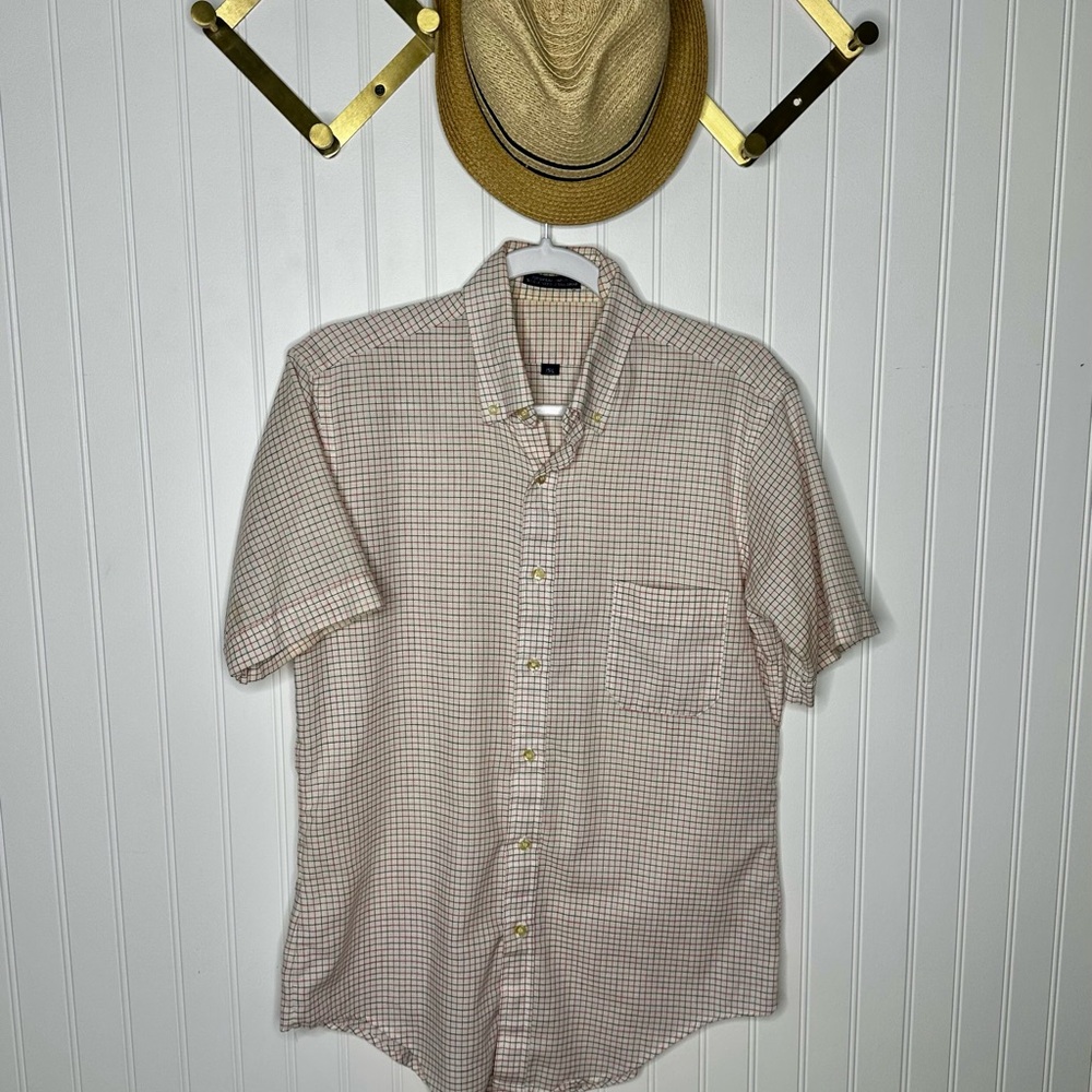 Vintage Men's Beige Checkered Shirt